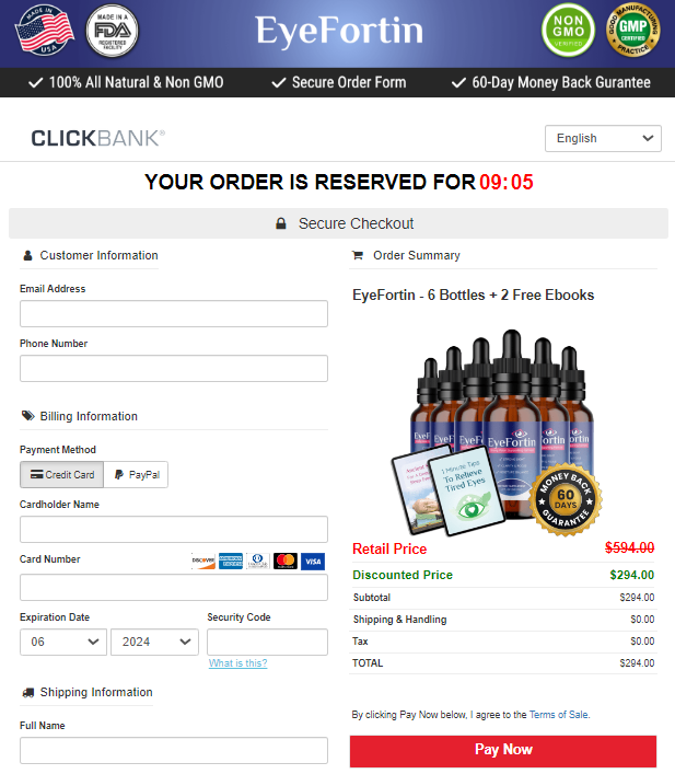 EyeFortin Order Page