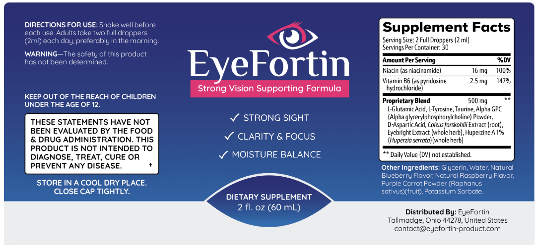 eyefortin supplement facts